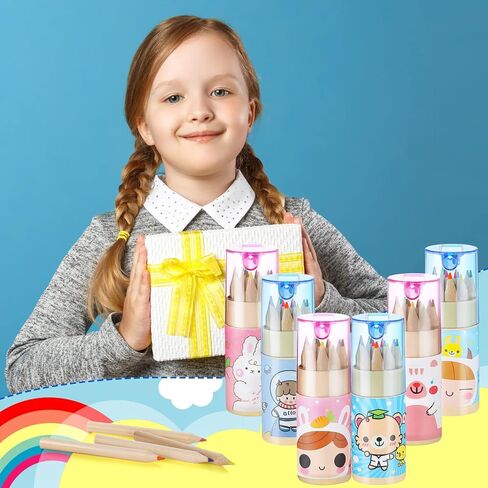 Outus 60 Packs Mini Colored Pencils Bulk with Sharpener Cute Mini Cartoon Coloring Pencil Kawaii Color Pencils Portable Sketching Supplies for Kids Adults Drawing Painting Writing School in Saudi Arabia
