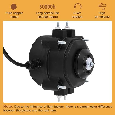 محرك مروحة ثلاجة كونفلاي 115 فولت 60 هرتز 15 وات 0.33 أمبير 1500 دورة في الدقيقة محرك مروحة مكثف للثلاجة، محرك مروحة تبريد موفر للطاقة لمعدات التبريد، مبردات المشروبات (15، واط) in Kuwait