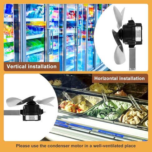 محرك مروحة ثلاجة كونفلاي 115 فولت 60 هرتز 15 وات 0.33 أمبير 1500 دورة في الدقيقة محرك مروحة مكثف للثلاجة، محرك مروحة تبريد موفر للطاقة لمعدات التبريد، مبردات المشروبات (15، واط) in Kuwait