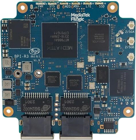 Banana Pi BPI-R3 Mini Wi-Fi 6 Open Source OpenWRT Router Board, Wireless Dual-Band Mini WiFi Router, MediaTek MT7986 (Filogic 830) CPU, Support 5X GbE and 2X 2.5GbE SFP for NAS Smart Home Gateway in Saudi Arabia