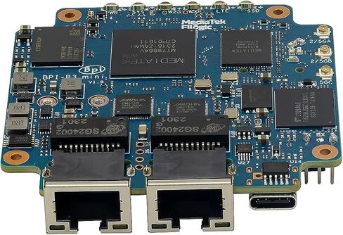Banana Pi BPI-R3 Mini Wi-Fi 6 Open Source OpenWRT Router Board, Wireless Dual-Band Mini WiFi Router, MediaTek MT7986 (Filogic 830) CPU, Support 5X GbE and 2X 2.5GbE SFP for NAS Smart Home Gateway in Saudi Arabia