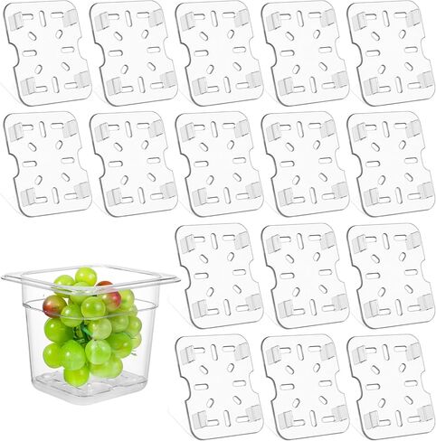 16 قطعة من رف التصريف البلاستيكي مقاس 1/6 وعاء طعام، صينية تصريف من الأكريليك الشفاف لمطبخ الفندق التجاري in Kuwait