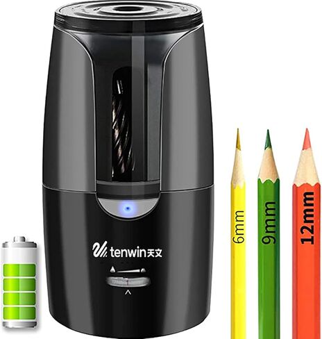 Chargeable Electric Pencil Sharpener, Heavy Duty Adjustable Art Sharpeners, Powered Auto-Stop Pencil Sharpener for Teacher Use, School, Home, Classroom Product Supplies 8028 (White) in Saudi Arabia