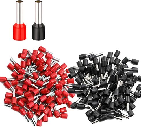 200 Pcs Wire Ferrules Kits, 4 AWG Wire Ferrule Connectors Insulated Ferrule Pin Cord End Terminals, Red Black in Saudi Arabia