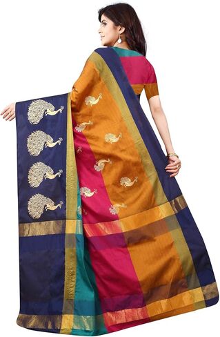 PARIKSHIT ARTS WOMEN'S Soft Cotton Silk Foil Printed For Women Half Sarees Beautiful Free Size with Blouse Piece, One Size in Saudi Arabia