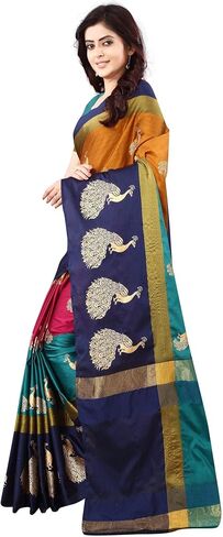 PARIKSHIT ARTS WOMEN'S Soft Cotton Silk Foil Printed For Women Half Sarees Beautiful Free Size with Blouse Piece, One Size in Saudi Arabia
