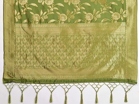 الساري الهندي للنساء من باناراسي آرت الحرير المنسوج ساري | هدية زفاف هندية تقليدية ساري مع بلوزة غير مخيطة in Kuwait