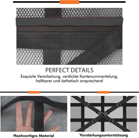 بطانية شبكية للأمتعة على سقف السيارة من أوميوب، شبكة تخزين عالمية مقاس 90 × 65 سم مع أشرطة متقاطعة قابلة للتعديل و3 جيوب مستقلة بسحاب لأربعة مساند للأذرع في السيارات وسيارات الجيب والشاحنات الصغيرة وسيارات الدفع الرباعي in Kuwait