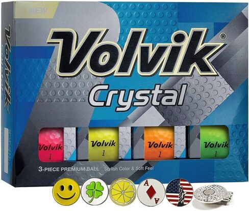 Volvik Crystal 3-Piece Premium Color Golf Balls Gift Set Bundle in Kuwait