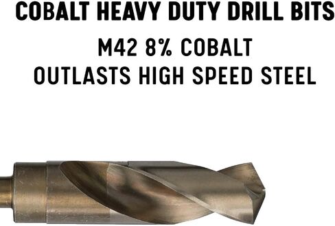 Drill America 13.50mm Reduced Shank Cobalt Drill Bit with 1/2" Shank, D/AMMCO Series in Saudi Arabia
