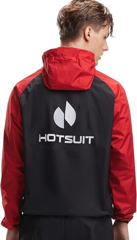 HOTSUIT Sauna Jacket for Men Weight Loss Workout Vest Sauna Shirts, Red, L in Saudi Arabia