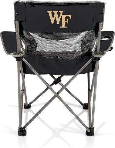 كرسي تخييم لموقع التخييم PICNIC TIME NCAA Wake Forest Demon Deacons، كرسي قابل للطي في الهواء الطلق مع حقيبة حمل، كرسي الشاطئ، (أسود مع لمسات رمادية) in Saudi Arabia