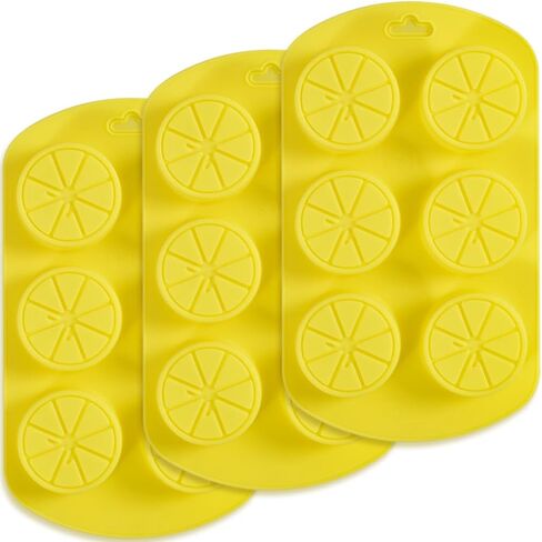 Newk Friut Shaped Silicone Mold, 4 Packs 6- Cavity Lemon 3D Bakeware Mold, Nonstick Food Grade Mold for Soap, Ice Cube, Candies, Fondant, Chocolate in Kuwait