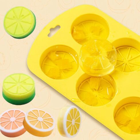 Newk Friut Shaped Silicone Mold, 4 Packs 6- Cavity Lemon 3D Bakeware Mold, Nonstick Food Grade Mold for Soap, Ice Cube, Candies, Fondant, Chocolate in Kuwait