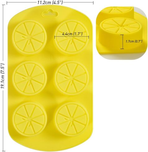 Newk Friut Shaped Silicone Mold, 4 Packs 6- Cavity Lemon 3D Bakeware Mold, Nonstick Food Grade Mold for Soap, Ice Cube, Candies, Fondant, Chocolate in Kuwait