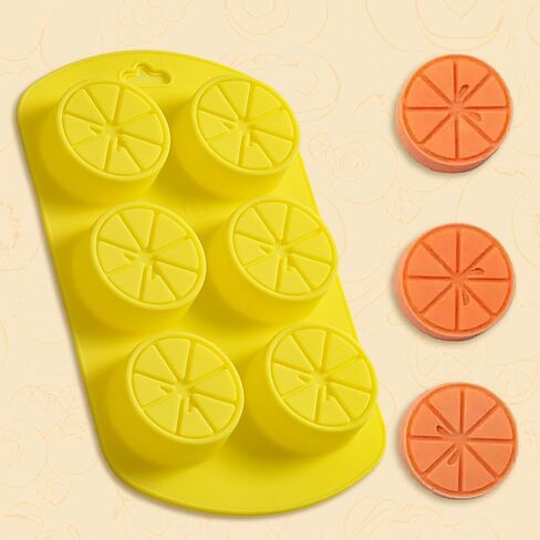 Newk Friut Shaped Silicone Mold, 4 Packs 6- Cavity Lemon 3D Bakeware Mold, Nonstick Food Grade Mold for Soap, Ice Cube, Candies, Fondant, Chocolate in Kuwait