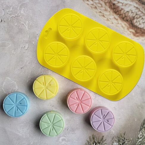 Newk Friut Shaped Silicone Mold, 4 Packs 6- Cavity Lemon 3D Bakeware Mold, Nonstick Food Grade Mold for Soap, Ice Cube, Candies, Fondant, Chocolate in Kuwait
