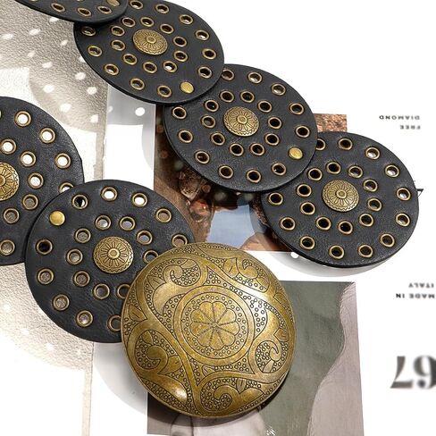 حزام قرصي عريض للنساء من جلامورستار، أحزمة خصر جلدية كونشو، حزام غربي عتيق للفساتين in Kuwait