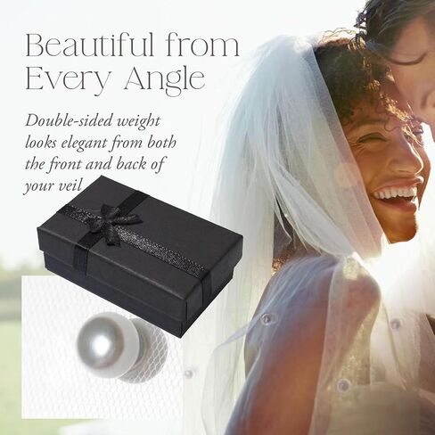 Bridal Wedding Veil Weights 12 Sets Magnetic Double-sided Pearls With Gift Box Secures Long Veils for Outdoor Weddings Elegant Brides Veil Accessories Muslim Scarves in Saudi Arabia