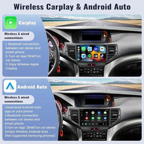SIXWIN 2G+64G Android Car Stereo for Honda Spirior 2009-2013/Honda Accord 2008-2012/Acura TSX 2008-2012 with Carplay Android Auto Bluetooth 9 inch with GPS Navigation WiFi HiFi FM Backup Camera MIC in Saudi Arabia