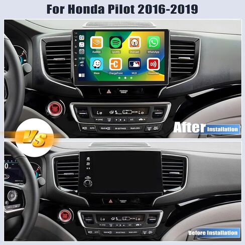 ستيريو سيارة 2G+64G Android 13 لسيارة Honda Pilot 2016 2017 2018 2019 مع Carplay Android Auto، شاشة لمس 10.1 بوصة راديو سيارة Honda Pilot مع ملاحة GPS بلوتوث، WiFi/FM/RDS، SWC+كاميرا احتياطية in Saudi Arabia