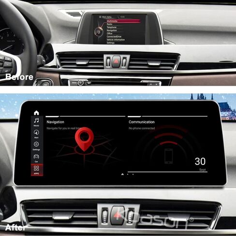 12.3 بوصة 8 + 128 جيجابايت Android13 شاشة ترقية عرض 4G LTE مشغل وسائط متعددة لاسلكي CarPlay نظام تحديد المواقع والملاحة لسيارات BMW X1 F48 (2016-2017) NBT in Kuwait