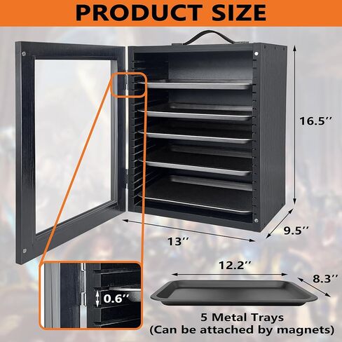 حافظة عرض مصغرة مع 5 أدراج معدنية، حقيبة حمل مصغرة بمقبض، حافظة عرض صغيرة، هدية لمحبي الأشكال المصغرة، أسود in Kuwait