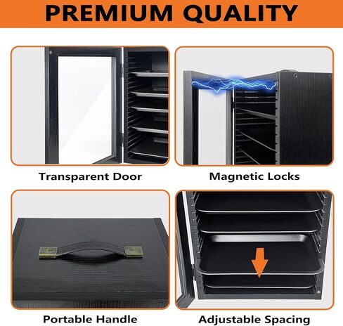 حافظة عرض مصغرة مع 5 أدراج معدنية، حقيبة حمل مصغرة بمقبض، حافظة عرض صغيرة، هدية لمحبي الأشكال المصغرة، أسود in Kuwait