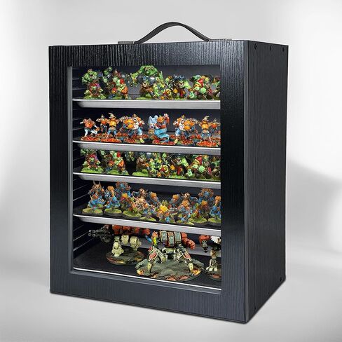 حافظة عرض مصغرة مع 5 أدراج معدنية، حقيبة حمل مصغرة بمقبض، حافظة عرض صغيرة، هدية لمحبي الأشكال المصغرة، أسود in Kuwait