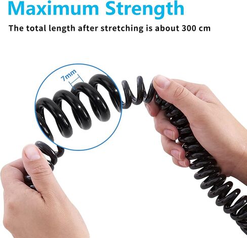 10ft Surfboard Leash 7MM,SUP Leash Retractable,Surfing Ankle Lanyard for Kayak,Longboards,Stand up Paddle Board Accessories in Saudi Arabia