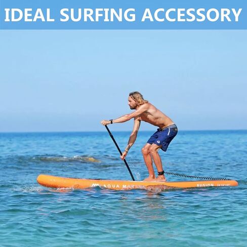 10ft Surfboard Leash 7MM,SUP Leash Retractable,Surfing Ankle Lanyard for Kayak,Longboards,Stand up Paddle Board Accessories in Saudi Arabia
