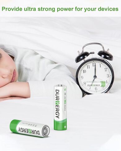 DURNERGY AA Battery 100 Pack, Double A Battery 10-Year Shelf Life, Double AA Batteries 2800mAh for Clock, Piles AA, LR6 Alkaline Double A Batteries in Saudi Arabia