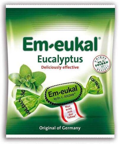 Soothing Eucalyptus Symphony: Dr. Soldan's Em-Eukal Lozenges (50g) - Cool Relief for Cough & Throat, Naturally! in Saudi Arabia