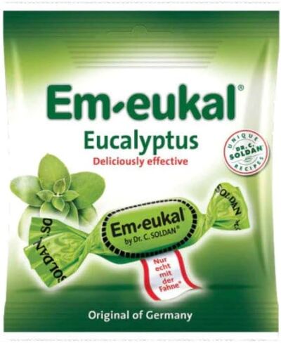 Soothing Eucalyptus Symphony: Dr. Soldan's Em-Eukal Lozenges (50g) - Cool Relief for Cough & Throat, Naturally! in Saudi Arabia
