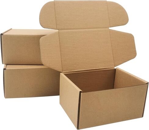 60 Pack Small Shipping Boxes, 6x4x3 Inches Corrugated Cardboard Shipping Boxes for Packaging Small Business, Brown Mailing Boxes in Kuwait