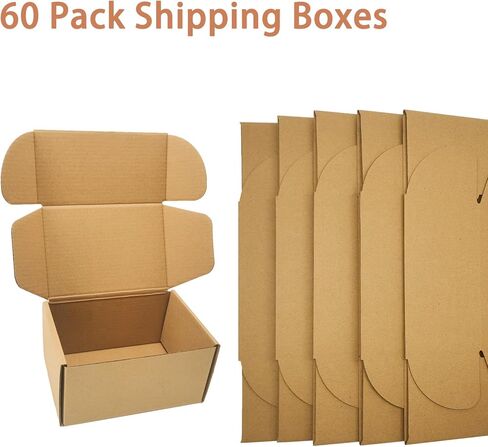 60 Pack Small Shipping Boxes, 6x4x3 Inches Corrugated Cardboard Shipping Boxes for Packaging Small Business, Brown Mailing Boxes in Kuwait