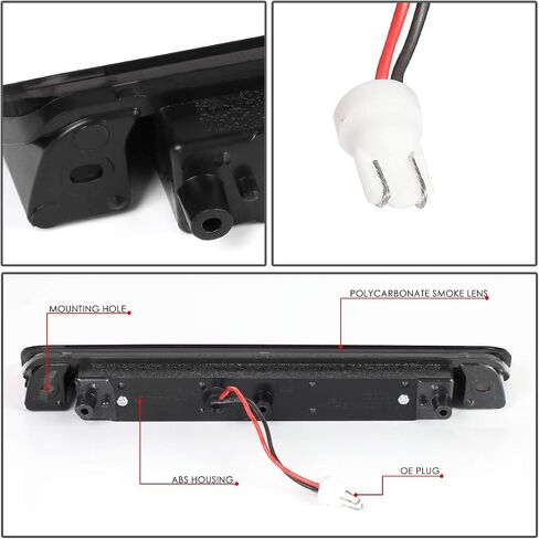 DNA MOTORING 3BL-HRID06-LED-RD عدسة حمراء LED ضوء الفرامل الذيل الثالث [متوافق مع 06-14 Honda Ridgeline] in Saudi Arabia