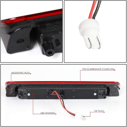 DNA MOTORING 3BL-HRID06-LED-RD عدسة حمراء LED ضوء الفرامل الذيل الثالث [متوافق مع 06-14 Honda Ridgeline] in Kuwait