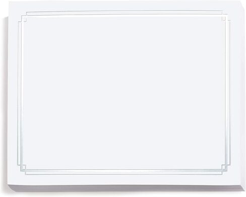 PaperDirect Foil Elegance Specialty Certificates, 50 Sheets of 38lb White Paper, 8½" x 11", Double Silver Foil Border, Perfect for Awards, Students, Employees, Volunteers, Course Completion, Diplomas in Saudi Arabia