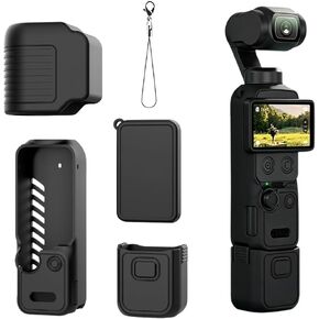 GeeRic Pocket 4 Silicone Cover Case, Premium Protective Overall Covers, Lens Cover Compatible with DJI OSMO Pocket 4, Shockproof, Anti-Slip, Dustproof Black in Saudi Arabia