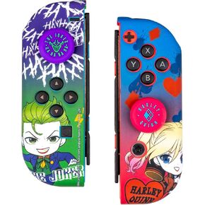 FRTEC – Combo Pack Switch Joker and Harley Quinn, Compatible with Switch and OLED, Grips Protectors, Customization, Easy to Install in Saudi Arabia