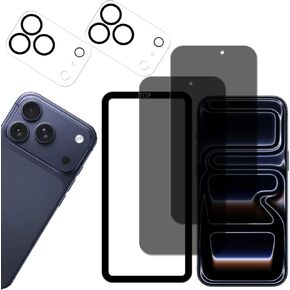 [2-2 Pack Privacy Screen Protector Designed For iPhone17Promax Anti Spy Private Tempered Glass Film 2-Pack Camera Lens Protector Film 2-Pack Easy Alignment Tool in Saudi Arabia