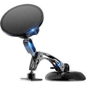 Dual Support for MagSafe Car Mount, Magnetic Phone Holder for Car with Vacuum, 360°Adjustable Metal Head &Extension Rod, Cell Phone Holders for Your Car for iPhone17/16/15/14/13/12, Android in Saudi Arabia