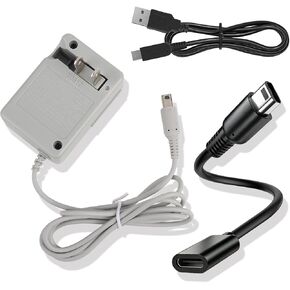 3DS Charger Set, USB-A & USB-C to 3DS/2DS/DSi Series Charging Cable Compatible with Nintendo 3DS/ DSi/DSi XL/ 2DS/ 2DS XL/New 3DS 100-240V Wall Plug Adapter in Saudi Arabia