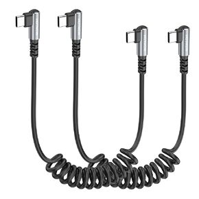 كابل USB C ملفوف قصير 90 درجة إلى USB C للسيارة، قطعتان (0.6FT إلى 1FT) in Kuwait