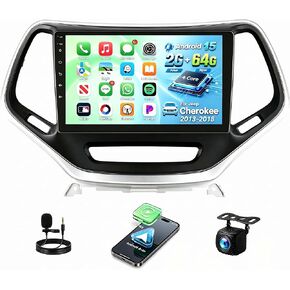 4-Core 64G Android 15 Car Stereo for Jeep Cherokee 2013-2018 Radio in Saudi Arabia