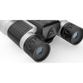 ZZSTAR 12x32 Binoculars with Built-in Camera, High Powered Binoculars for Adults, 2" LTPS Display 5MP 1080P Video Photo Recorder for Bird Watching Travel Concert, with 32GB Micro SD Card, Silver in Saudi Arabia