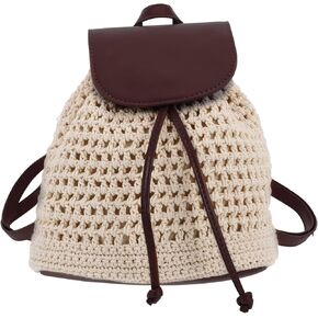 Handmade Woven Crochet Backpack Women’s Boho Knitted Crossbody Mini Backpack Casual Daypack for Travel and Commuting in Saudi Arabia