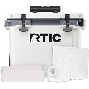 RTIC 22 QT Ultra-Light Wheeled Cooler Bundle with Freezable Divider, Dry Goods Basket and Wine Bottle Holders 4-Pack, Hard Insulated Portable for Beach, Camping, Picnic, Fishing in Saudi Arabia