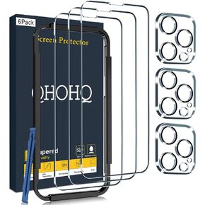 QHOHQ لهاتف iPhone 18 Pro Max، واقي شاشة، زجاج مقوى 9H+، 3+3 عبوات in Kuwait